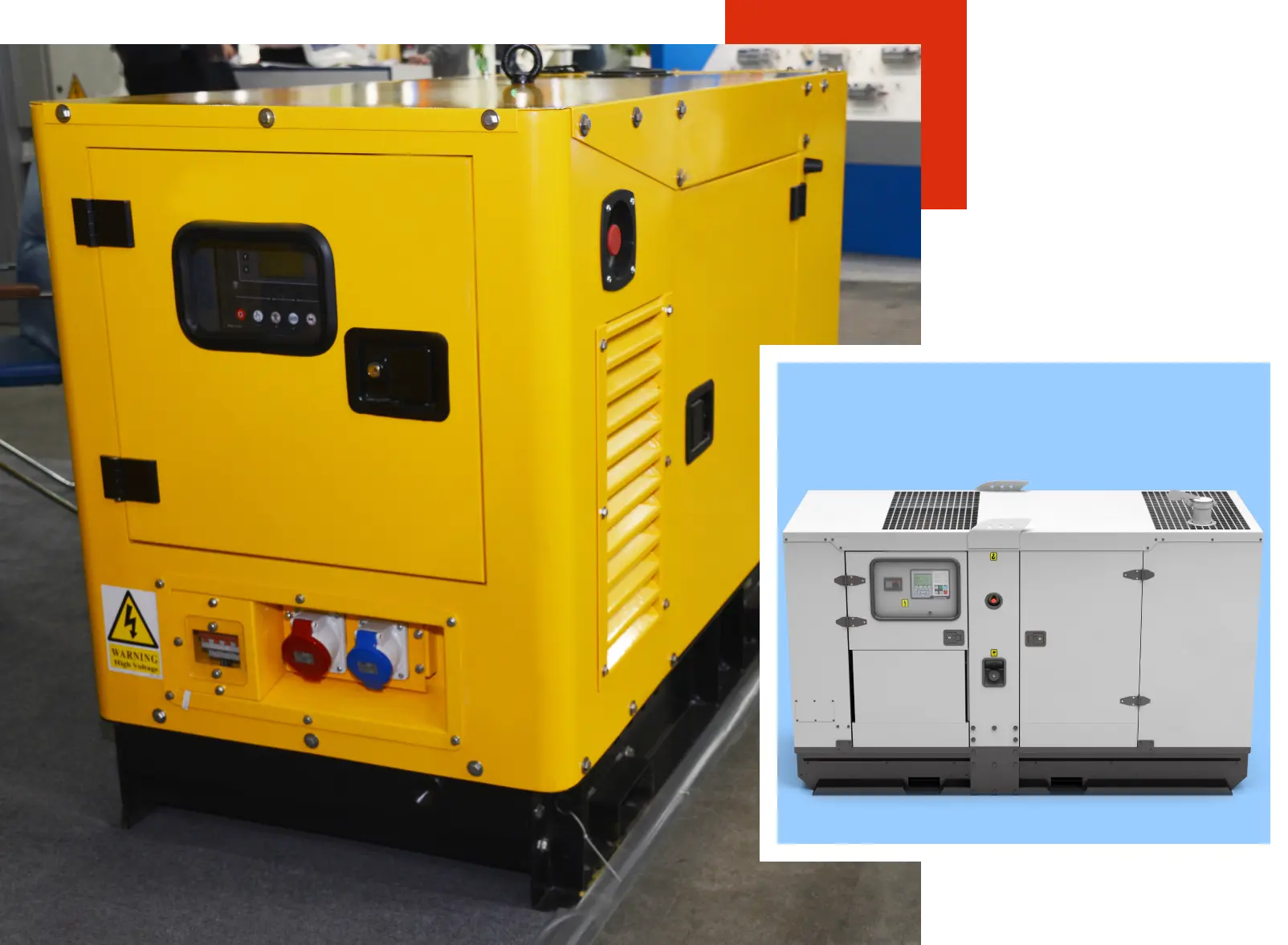 A yellow generator and an image of it