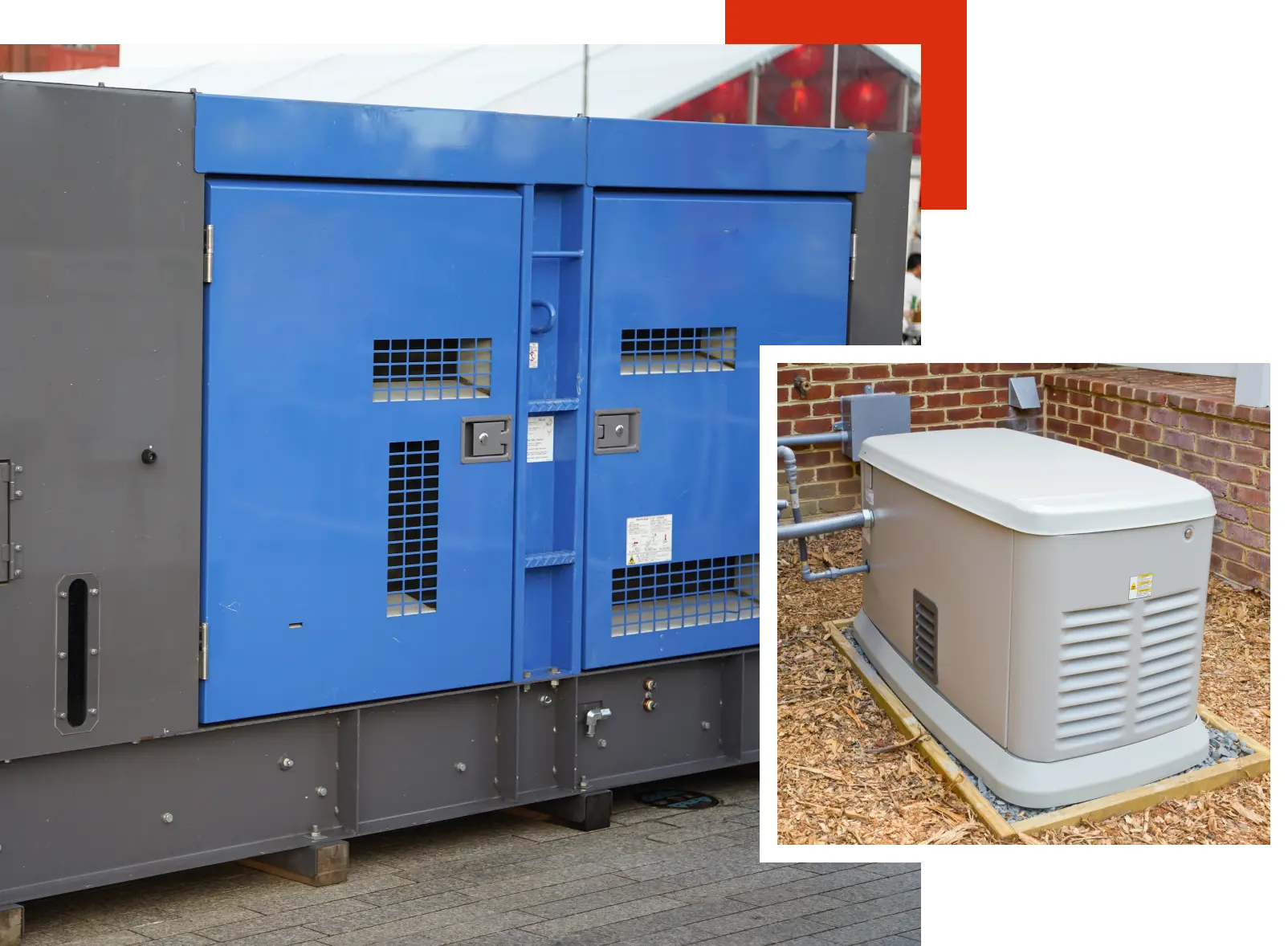 A picture of an electrical box and the generator.